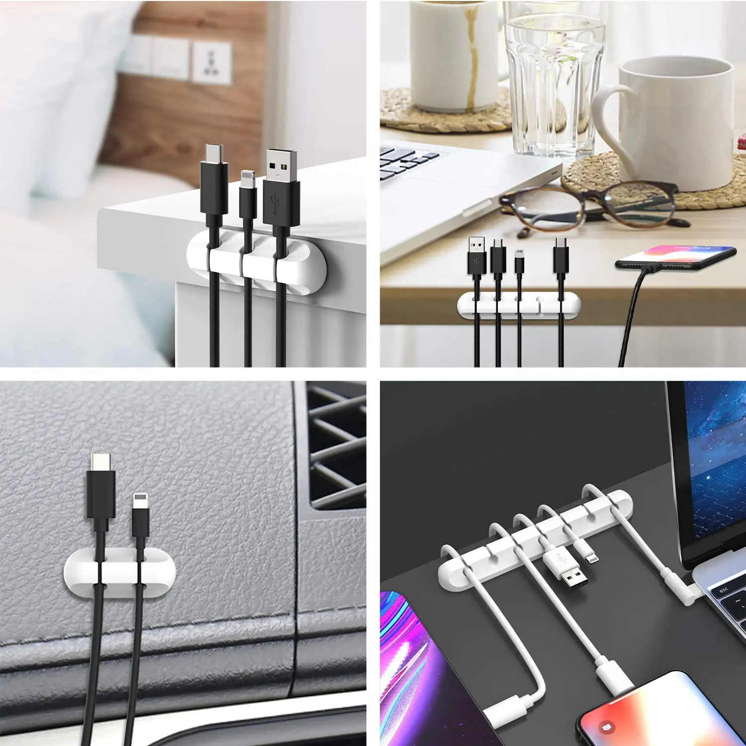Wire fixing clip, flexible wire organizer, USB harness holder, used for wire management, very suitable for desktop use
