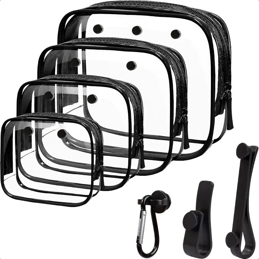 

4 Packs Clear Bogg Beach Tote Bag with 4 Insert Hooks Accories for Bogg Bags Travel Makeup Clean Toiletry Brush Organizer Cosme