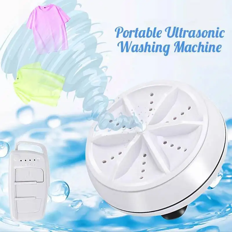 Mini lavadora turística semiautomática, turbina ultrasónica para ropa interior, calcetines, portátil, pequeña máquina de lavandería para acampar