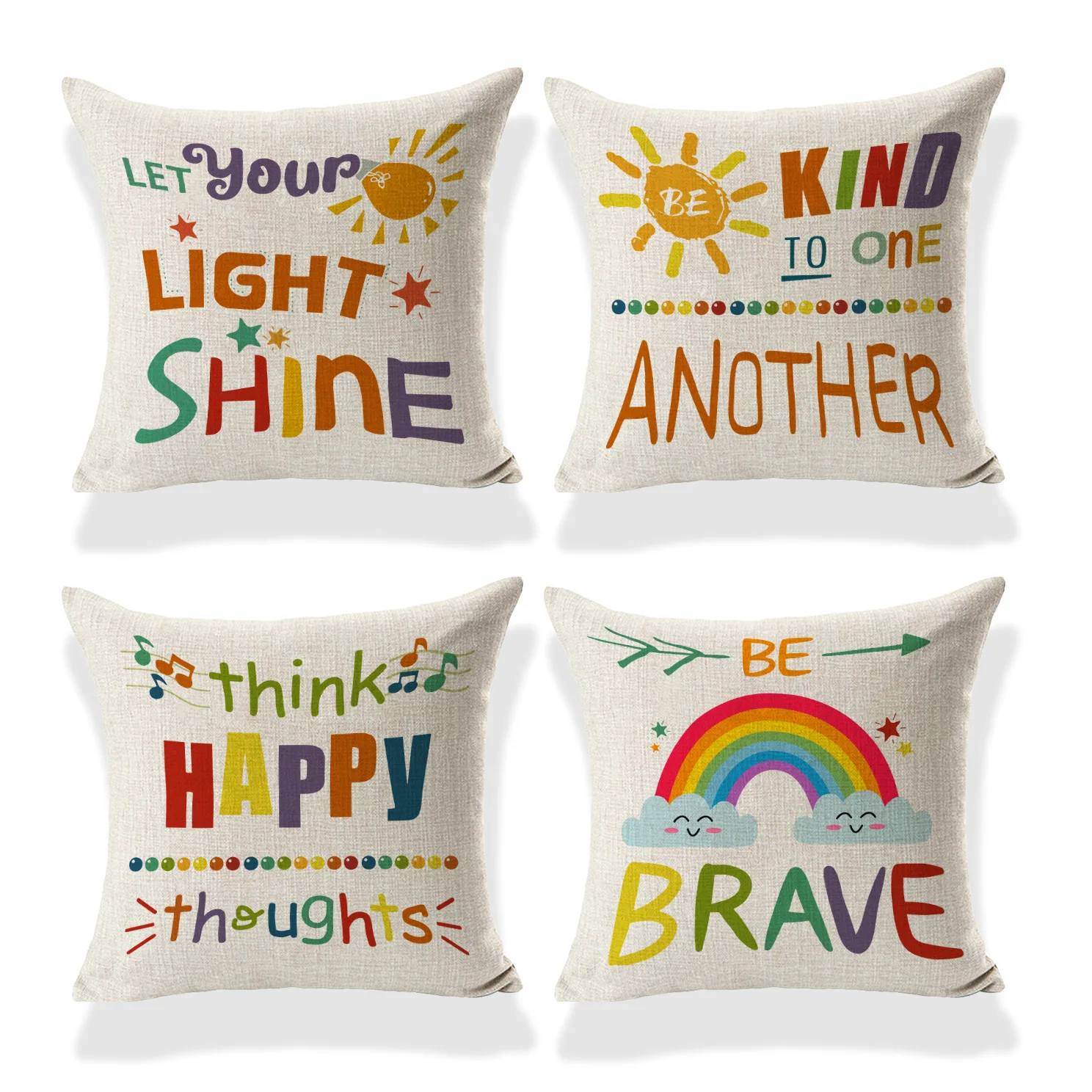 Colorful and interesting words throw pillow covers with digital printing of short plush fabric Car-shaped sofa cushion