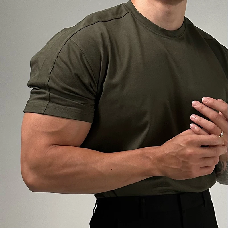 

Новые летние мужские футболки из чистого хлопка, дышащие тонкие футболки с короткими рукавами и круглым вырезом, уличная одежда, мужские повседневные пуловеры