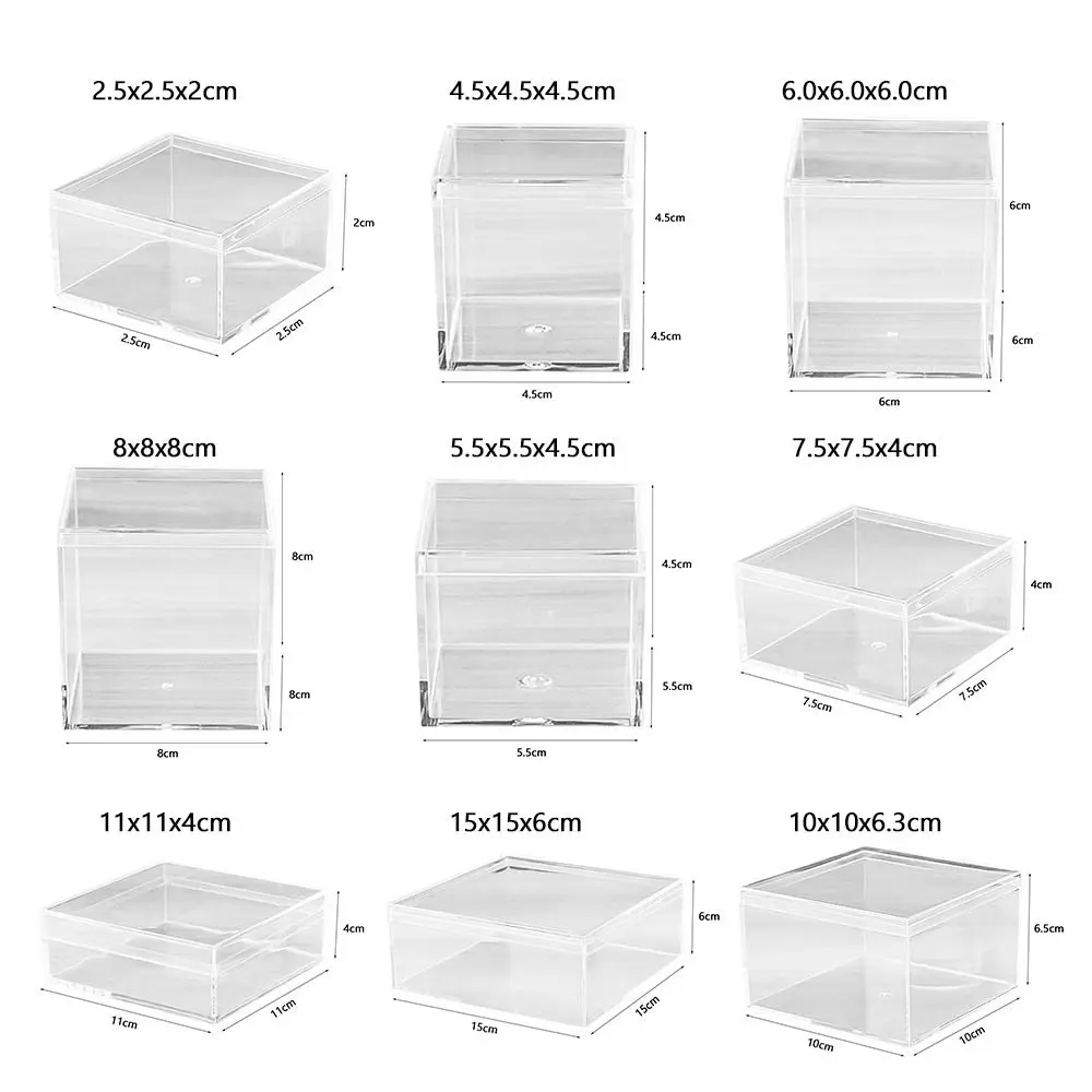 New Multi Size Storage Box Square Acrylic Display Box Transparent Handmade Acrylic Jewelry Cosmetics Wedding Favor