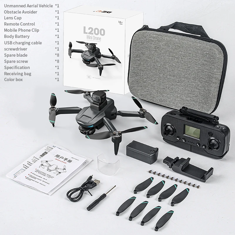 

L200 PRO MAX Drone 4K caméra EIS professionnelle cardan 2 axes 360 ° Évitement d'obstacles GPS sans balais Quadcopter FPV RC Dro