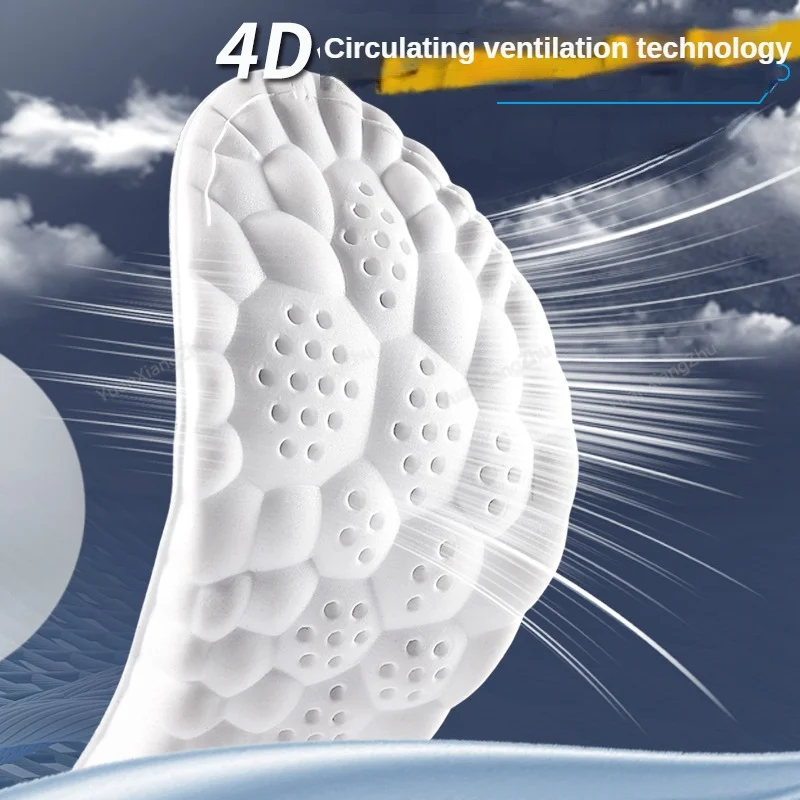 4D Foot massage insole Unisex Shock-Absorbing Sports Insoles Breathable and Comfortable Running Insoles 1Pair/2Pair image 4