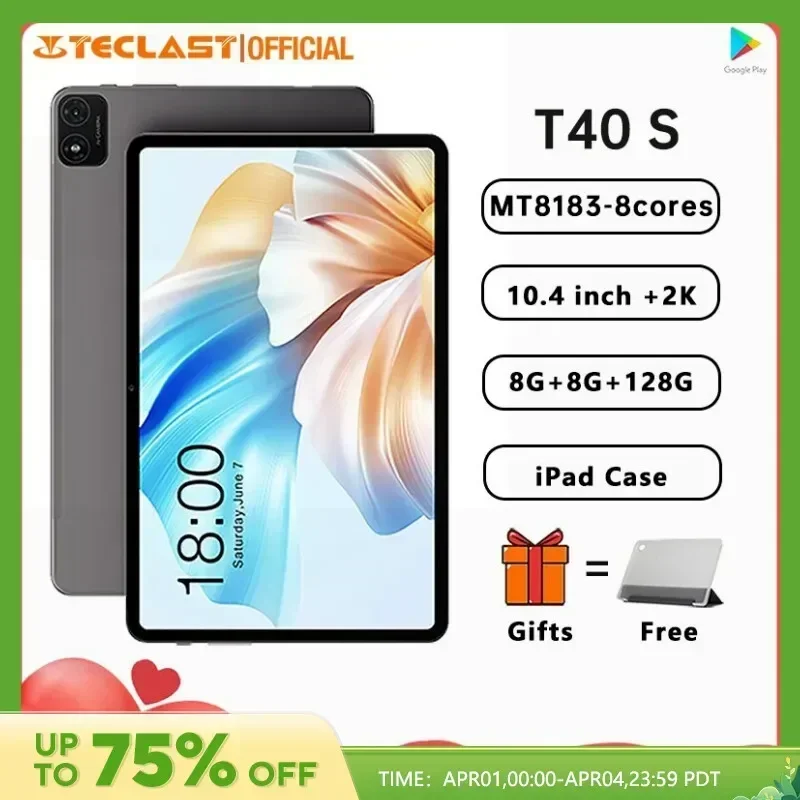 Teclast T40S 2023 Tablet (MTK8183 8-core 2.0GHz/16GB(8GB+8GB) RAM/128GB ROM/10.4 Inch 2000*1200iPS TDDI /WIFI5G/BT 5.0/6000mAh