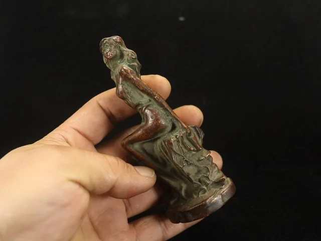 Chinese Copper Bronze Hand Made beautiful Woman Naked Art Beauty Girl Statues