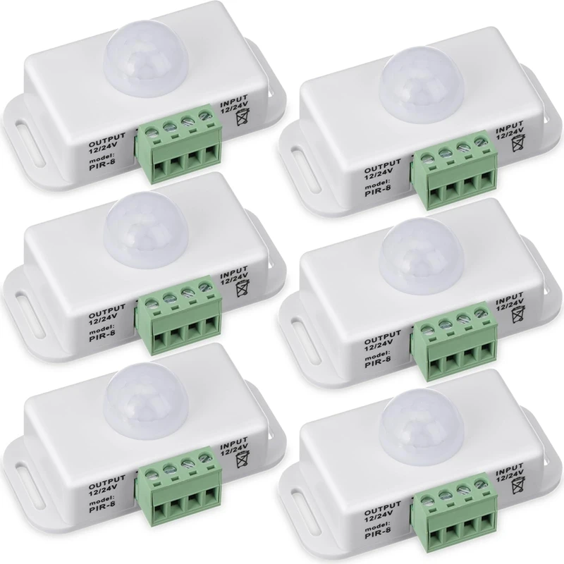 

N75R-6 Pack 12 В 24 В PIR датчик светодиодный датчик движения детектор движения переключатель света корпус инфракрасный датчик функция синхронизации движения