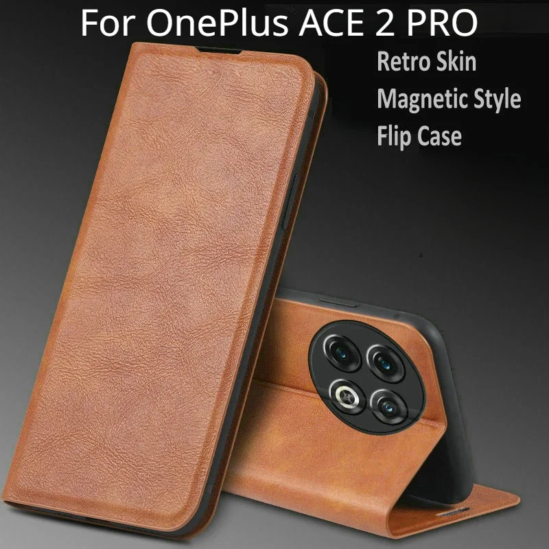 For ONEPLUS ACE 2 3 PRO 5G 13 Leather Case Retro Skin Flip Magnet Closed Protect Full Cover For ONEPLUS 13 11 12 11R Phone Bags