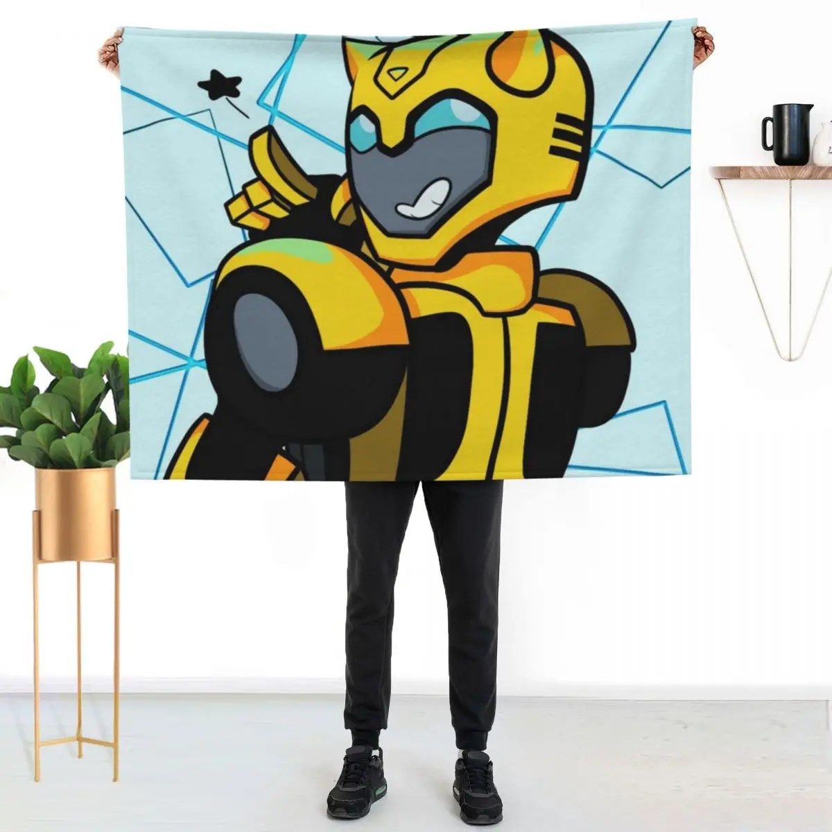 Animated Bee Throw Blanket Soft Sherpa Fleece Warm Blanket for Winter