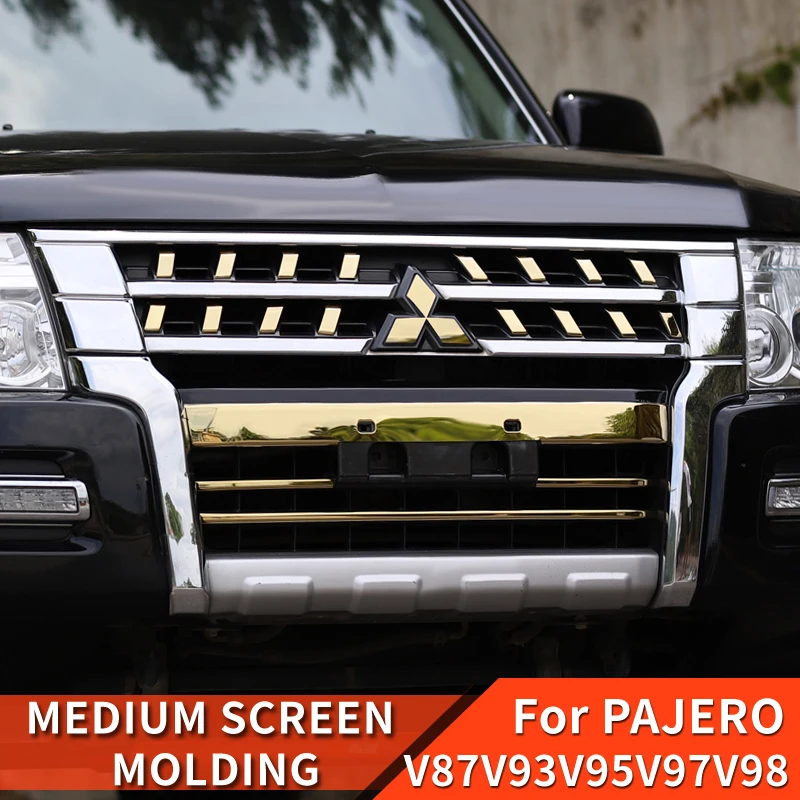 For Pajero accessories v87v93v95v97v98 Central net Intake Grille Trim Covers Pajero io Full Net decorative strip