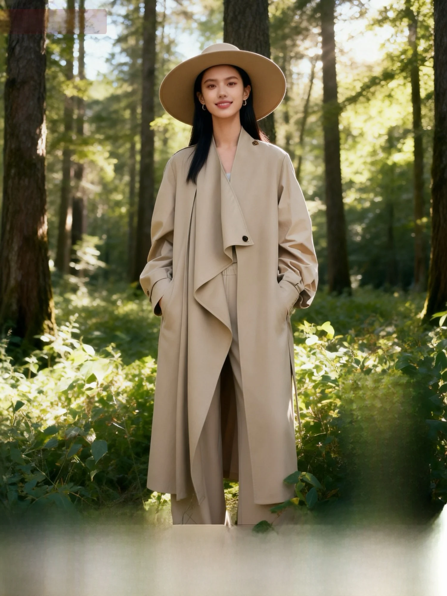 

Элегантное классическое длинное пальто с узором «гусиная лапка» для женщин, верхняя одежда на раннюю весну, ветрозащитное, прямого кроя, с карманами