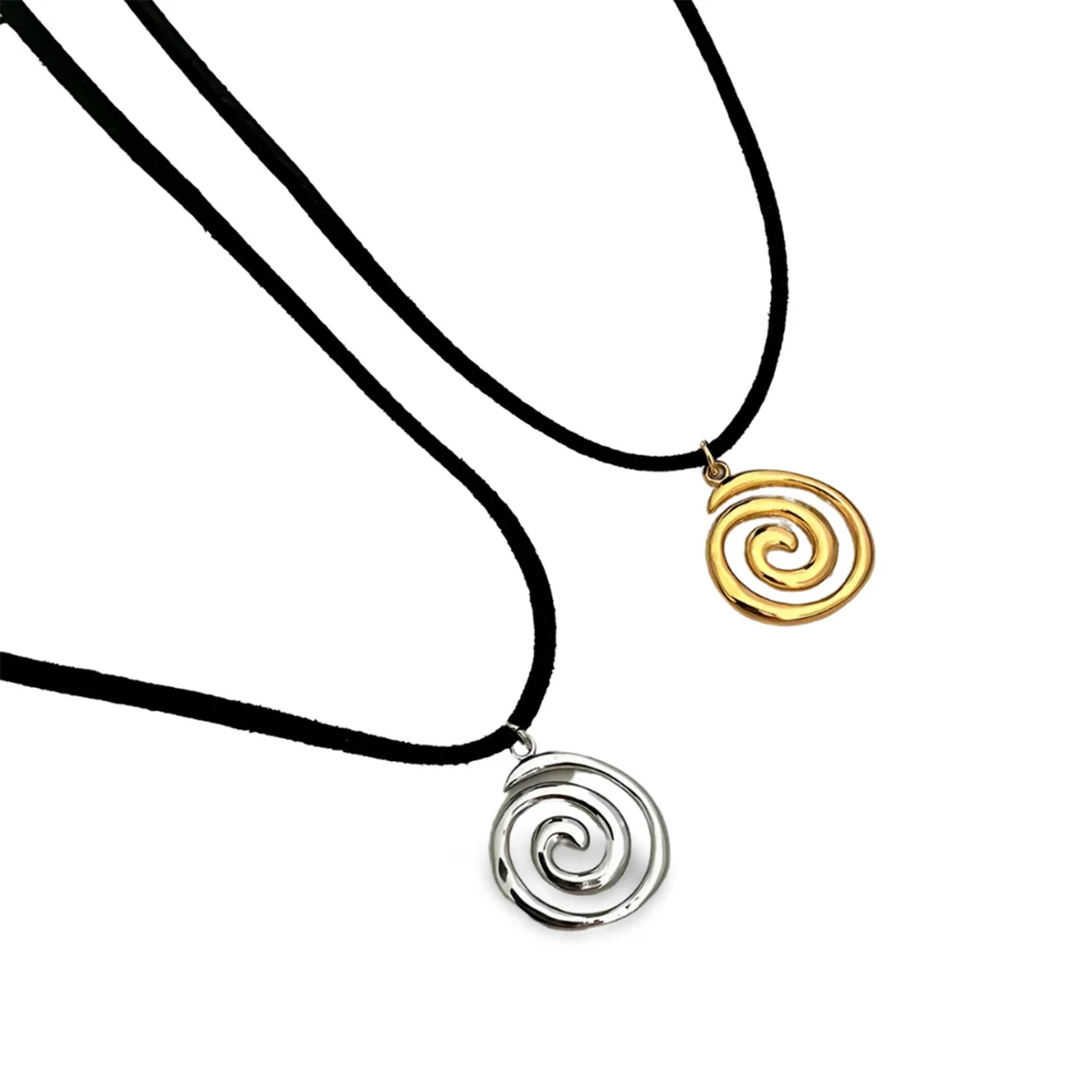 May@RZ Fashion Vortex Pendant Stainless Steel Necklace Cool Stuff Men And Women\'s Accessories Stylish Unisex Necklace 1pc