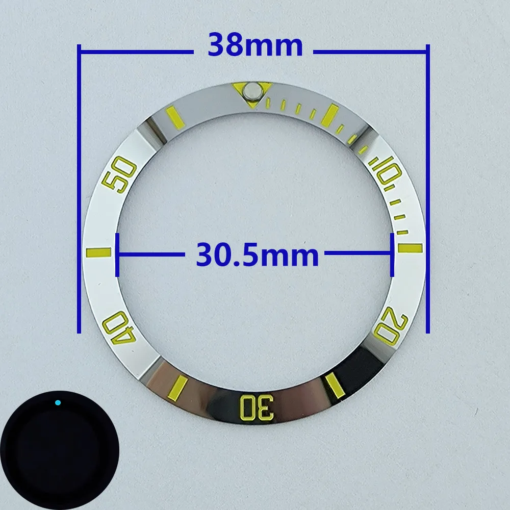 38mm ceramic High quality insert bezel Blue luminous watch insert bezel for 40mm case watch accessory repair tools