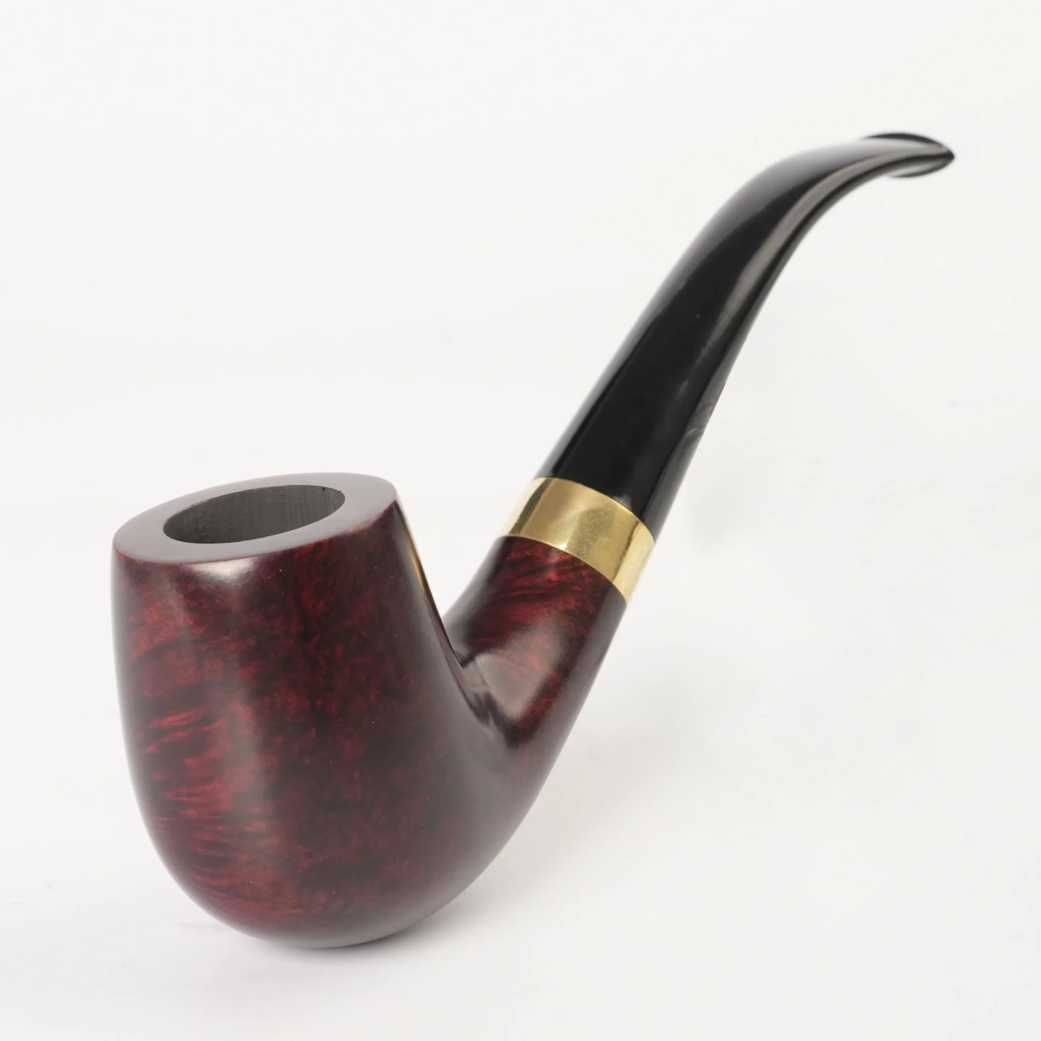 JIBILL Briarwood Tobacco Pipe Classic Sherlock Holmes Pipe 3mm Pipe Channel Father\'s Day Gift Acrylic Pipe Mouth Solid Wood Bowl