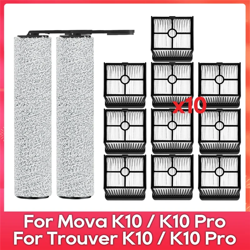 

A85I-Для MOVA K10, K10 Pro/Trouver K10, K10 Pro Ролик для робота-пылесоса Основная щетка Комплект HEPA-фильтра