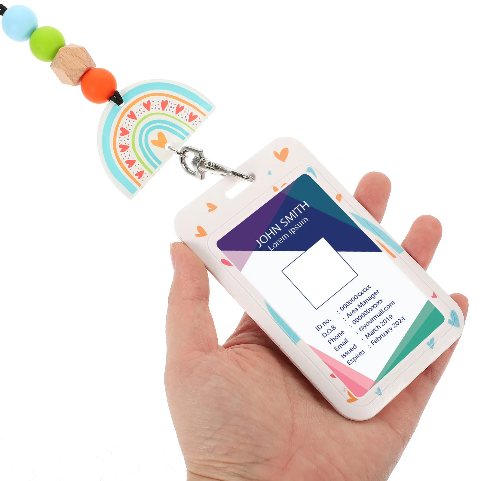

1Set Zinc Alloy Silicone Id Card Holder Sleeve with Clear Front Window Resealable Vertical Card Protector for Nurse Office Work