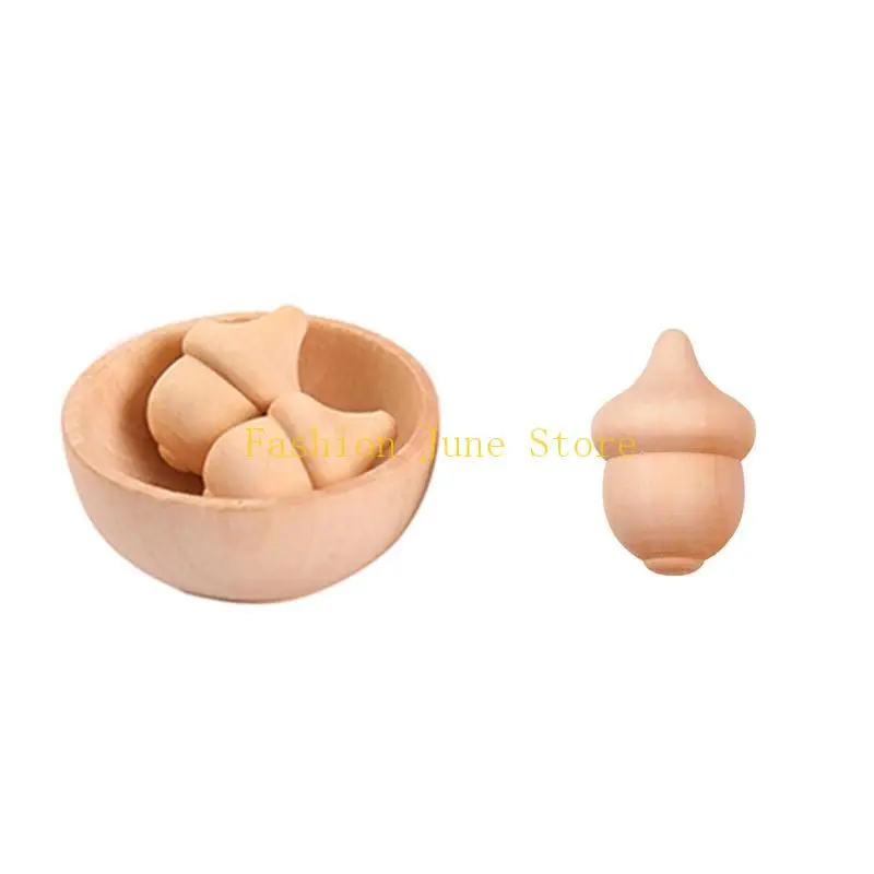 N5KA 1set Dainty Romantic Acorns Bowl Bead Necklace Pendant for Women&Girl Daily Wear view 3