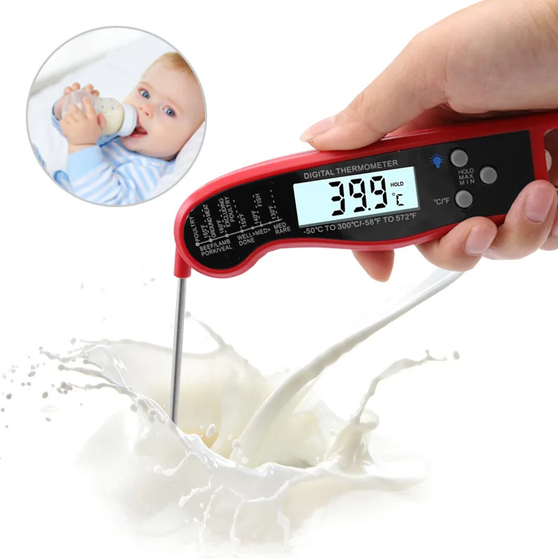 10 stuks opvouwbare barbecuethermometer meten temperatuurbereik: - 50-300 elektronische waterdichte sonde digitale thermometer