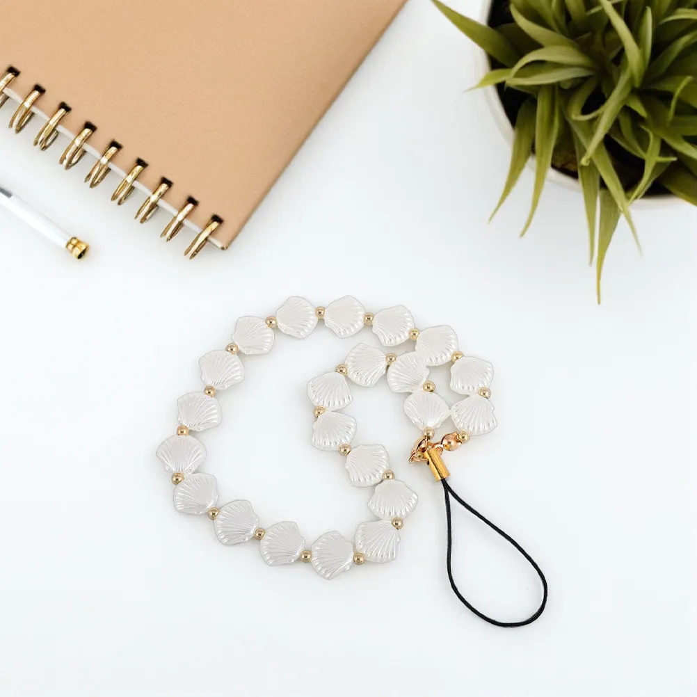 3pcs Shell Phone Chain Beaded Keychain Cell Bag Pendant Fashion Plastic Necklace Decor PHONE CHAIN Strap Star Lanyard Charm