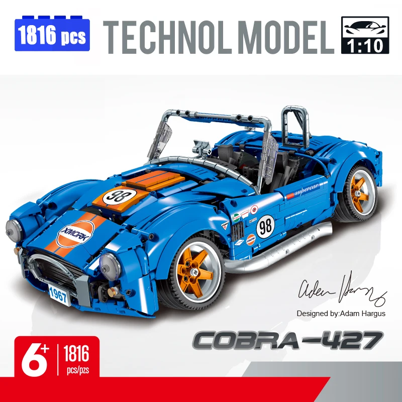 

2022 New Technical Shelby 260 Cobra CSX2000 Model Building Blocks MOC Sports Car Bricks Toys for Children Christmas Gift Set