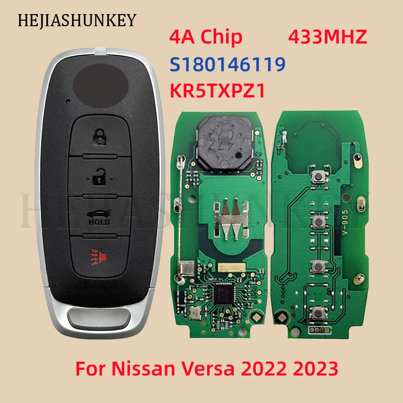 

S180146119 KR5TXPZ1 285E3-6LY1A 433MHz 4A Chip 4 Button Smart Remote Key Fob For Nissan Versa Sentra 2022-2024