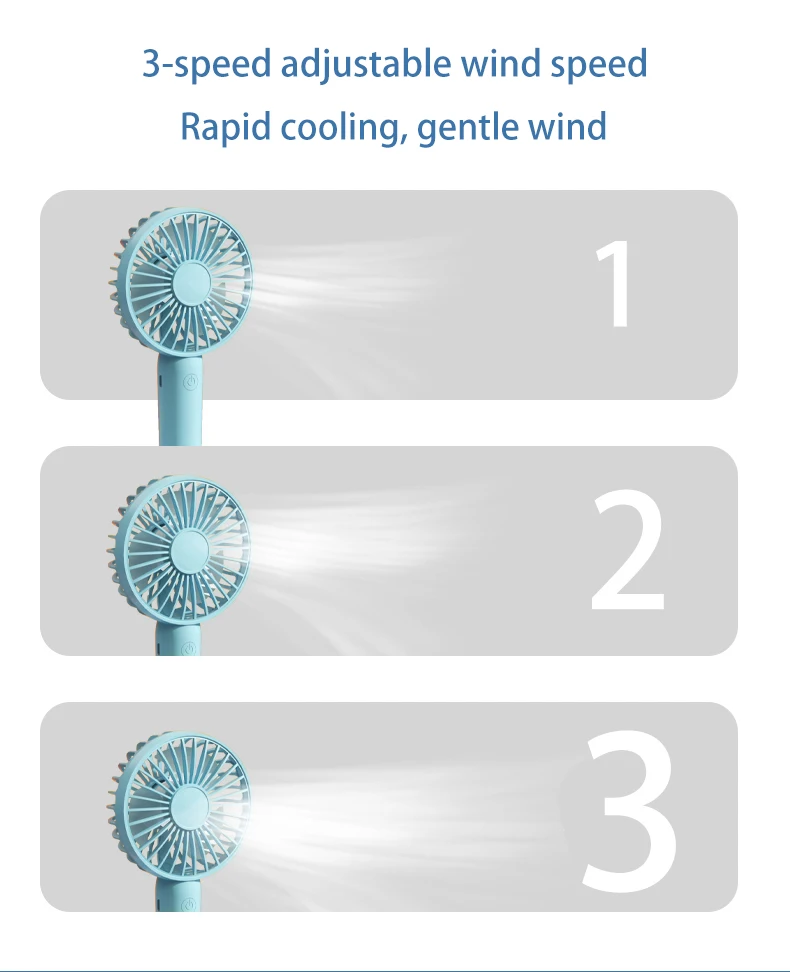 USB 휴대용 미니 선풍기 접이식 휴대용 목걸이형 선풍기 3단 속도 USB 충전식 선풍기 겸용 휴대폰 거치대 포함, 야외 사용에 적합