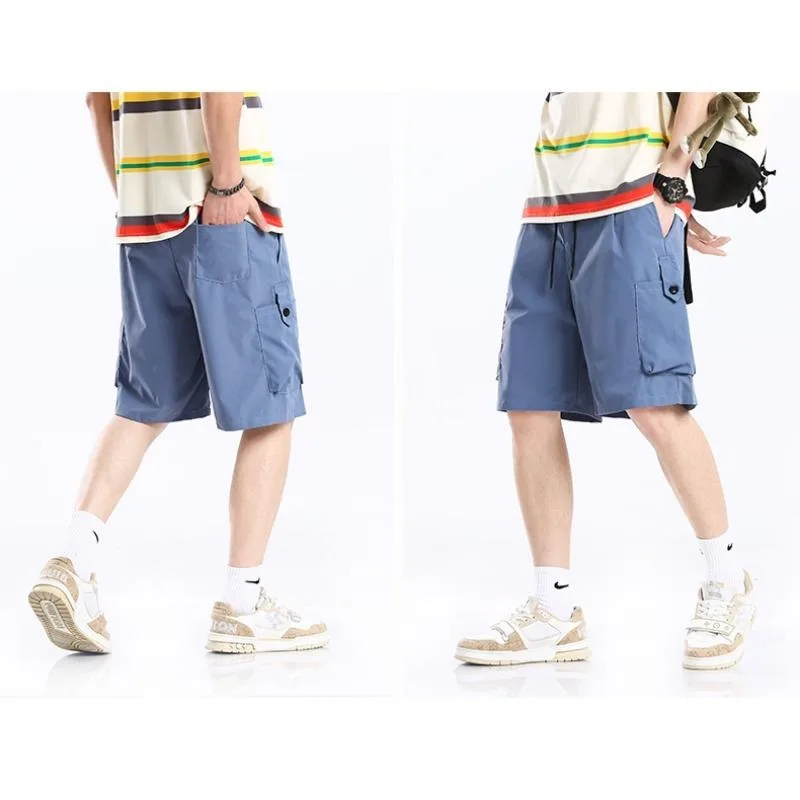 Puls Size Men Casual Jogging Shorts Solid Daily Wear Casual Shorts Men Knee Length Print Quick Drying Breathable Outdoor Shorts