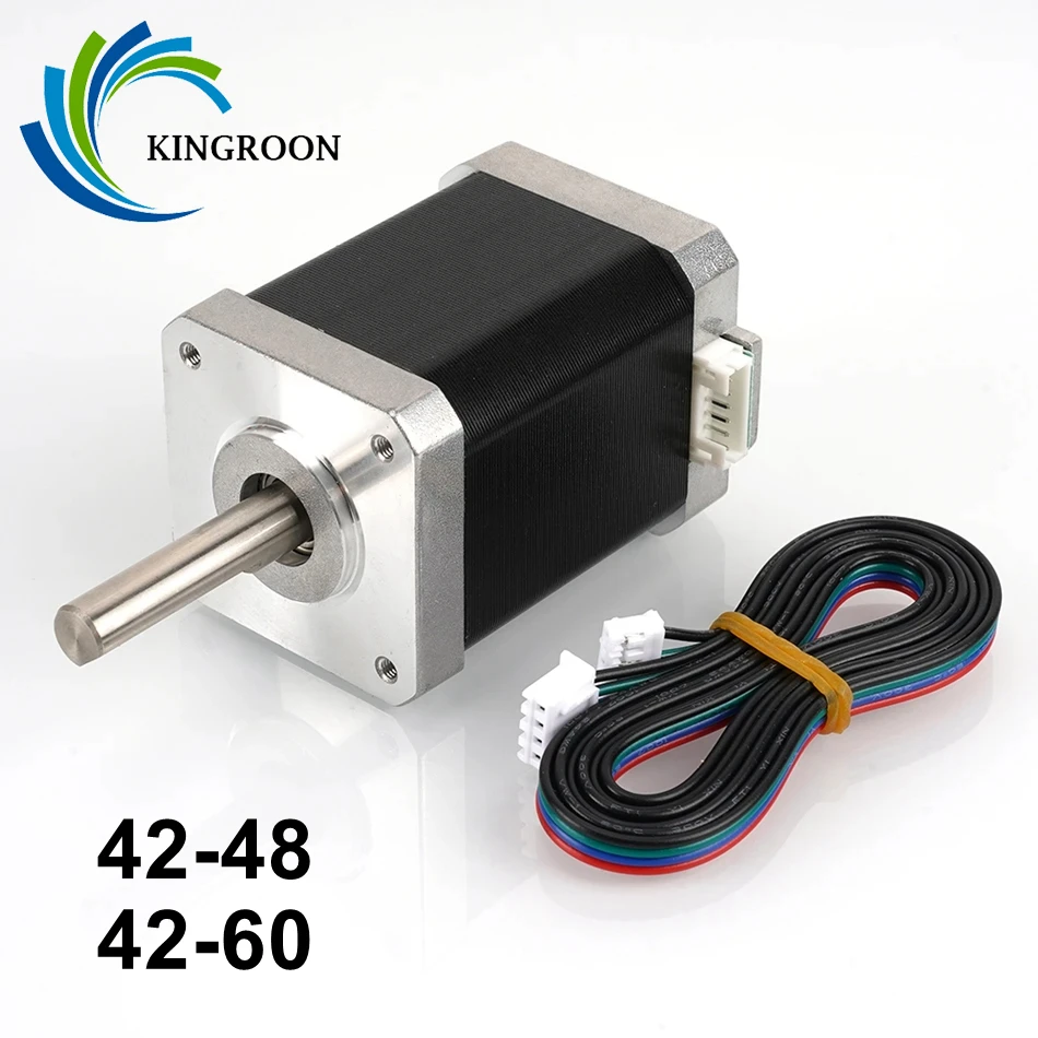 Stepper 42 Motor 48MM 60MM Height Square Motors 17HS8401 17HS8401S With Cable Black Sliver 3D Printer Parts