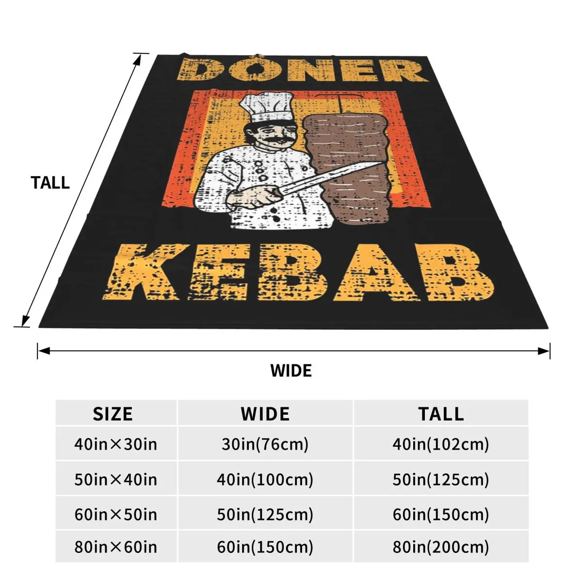 Funny Doner Kebab Cartoon Blanket Fleece Sofa Throw Blanket Portable for Couch Bedding Outdoor Throws Bedspread Quilt