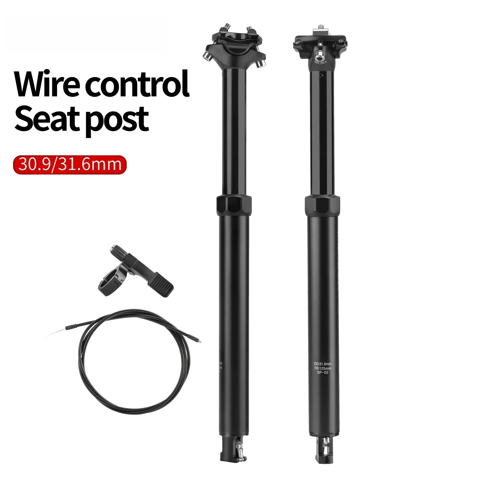 

Велосипедный регулируемый подседельный штырь (дรอупер) 27.2/30.9/31.6x425 мм с внутренней проводкой троса и дистанционным управлением для MTB