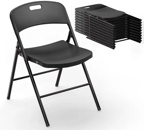 Folding Chairs, Plastic Foldable Chair, Capacity up to 350 lbs, Portable Seating for Indoor Outdoor Events Parties