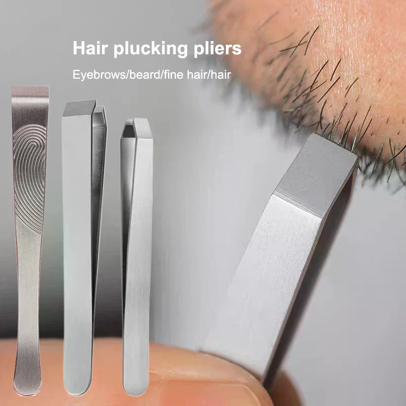 Verdikte roestvrijstalen pincet Baard Wenkbrauw Ontharing Gezichtshaar Plukgereedschap Platte punt Ontwerp voor gemakkelijke grip Duurzaam