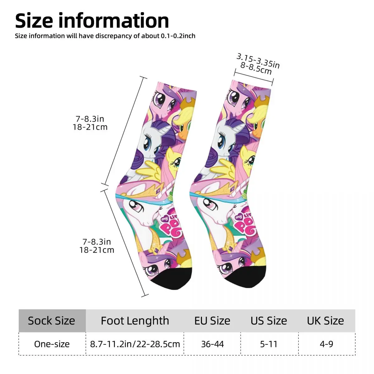 Winter Warm Colorful Men\'s Women\'s My-Littled-Ponys Friendship Is Magic Socks Breathable Basketball Socks