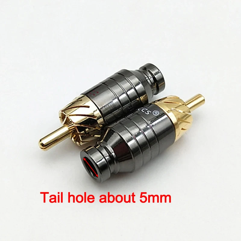 2/4Pcs Luxury Soldering RCA Plug Jack Connector Speaker Audio Output/Input Adapter Plug Gold plated Earphone connector jack