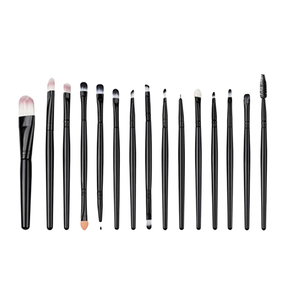 

15Pcs Pro Eye Makeup Brush Set Powder Foundation Eyeshadow Eyeliner Lip (Black) make up cosmetics brush