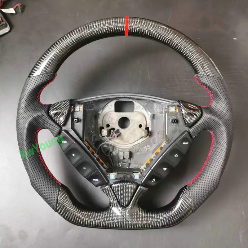 Customized 100% Carbon Fiber Leather / Alcantara Steering Wheel For Porsche Cayenne Turbo GTS