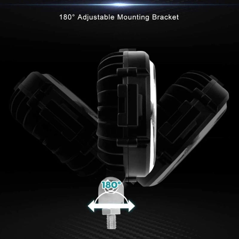 A76E-Round LED Work Light, 60W Flood Spot Combo LED Light Daytime Running Light Off Road Driving Lights for Truck SUV