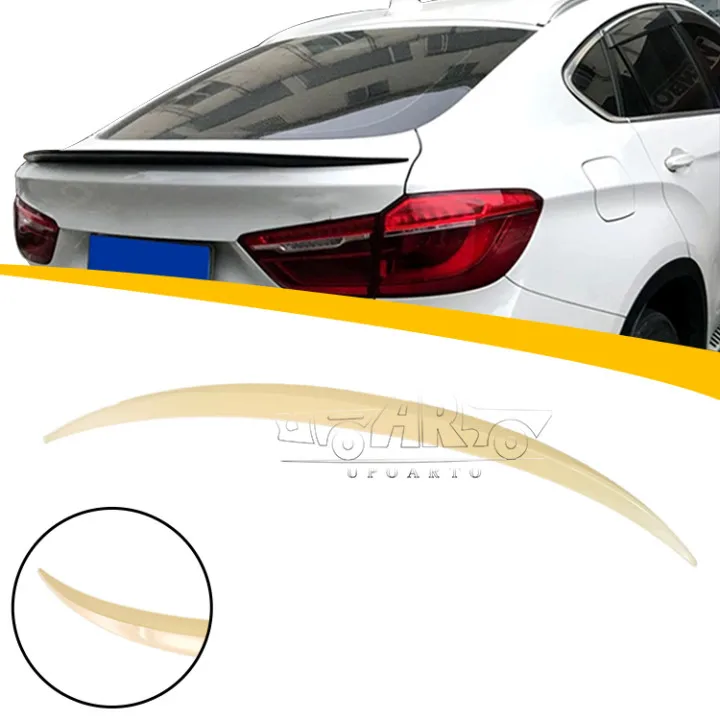 

High quality rear wingFor ABS Car Rear Boot Lip Wing Carbon Fiber Look Rear Trunk Spoiler for BMW X6 F16 2014 2015 2016 2017 201