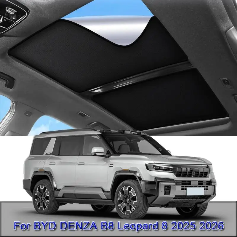 

For BYD DENZA B8 Leopard 8 2025 2026 Car Electrostatic Adsorption Sunroof Sunshade Heat Insulation Skylight Sticker Accessories