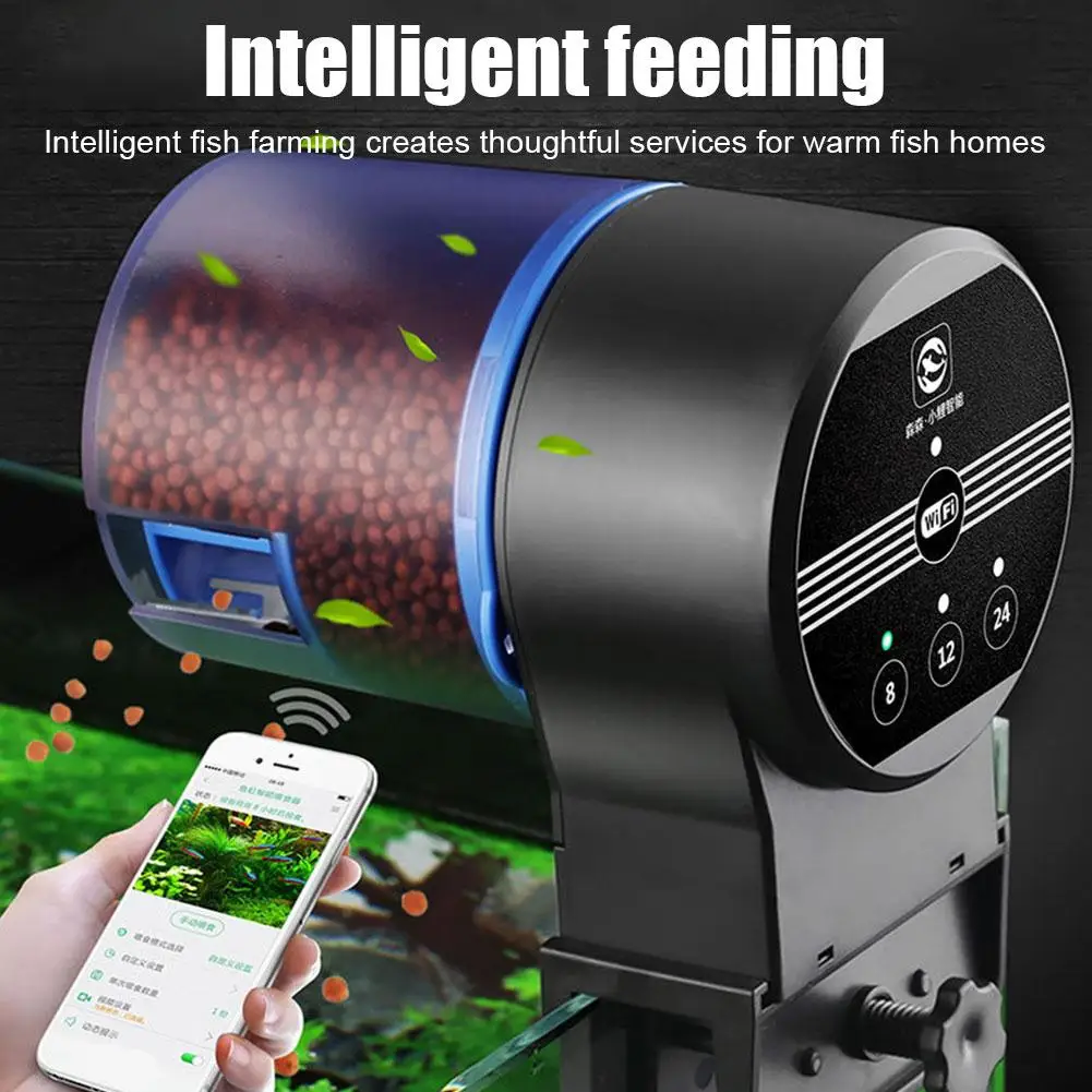 Feeder Automatic Fish Tank Feeding Adjustable Koi Goldfish Rotation Intelligent Distribution Aquarium Fish Feed Feeder Timi T8S2