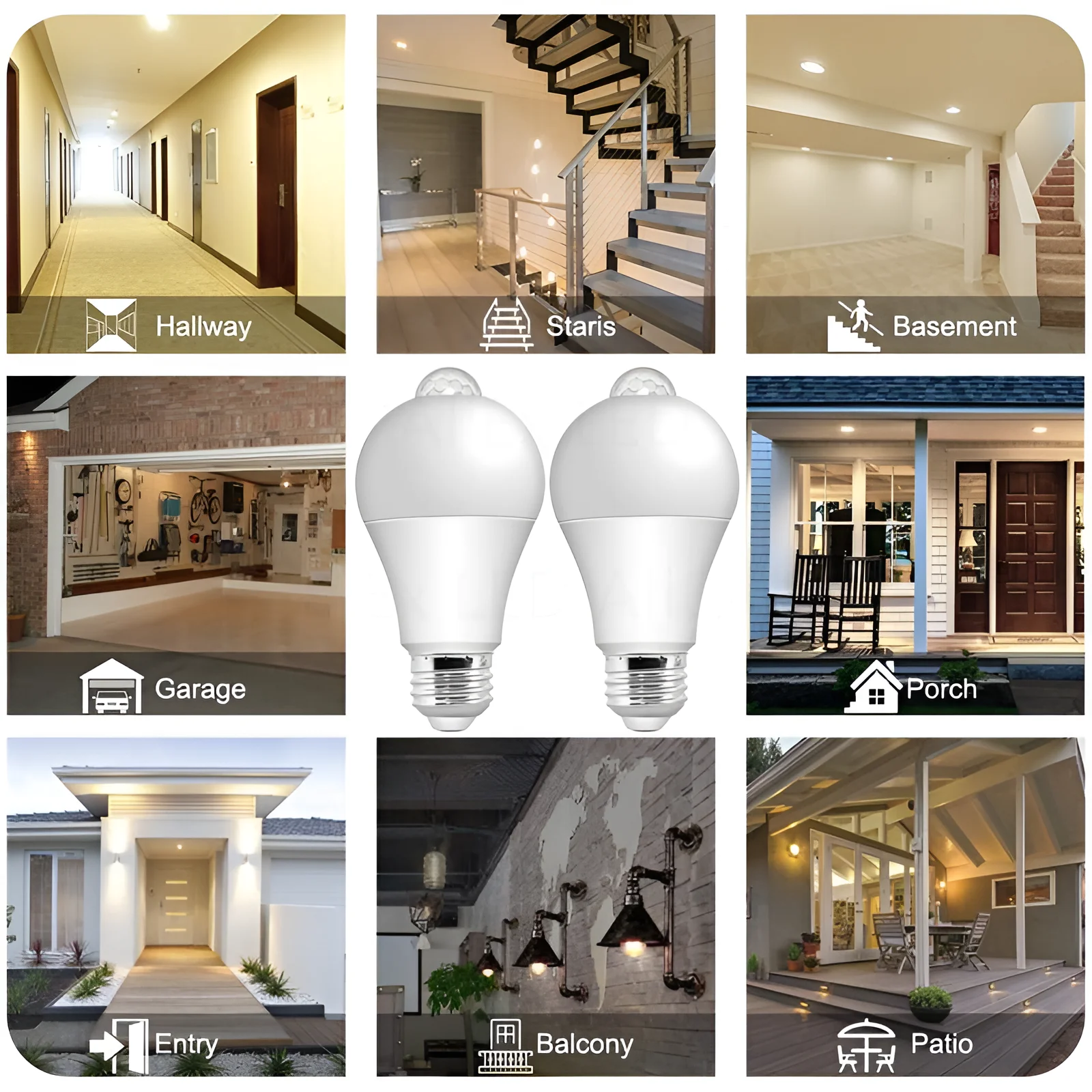 1pc PIR Motion Sensor LED Bulb  10W 12W 15W 18W 20W E27 Radar Sensor Light Lamp Lamparas 110V 220V For Home Stair Pathway