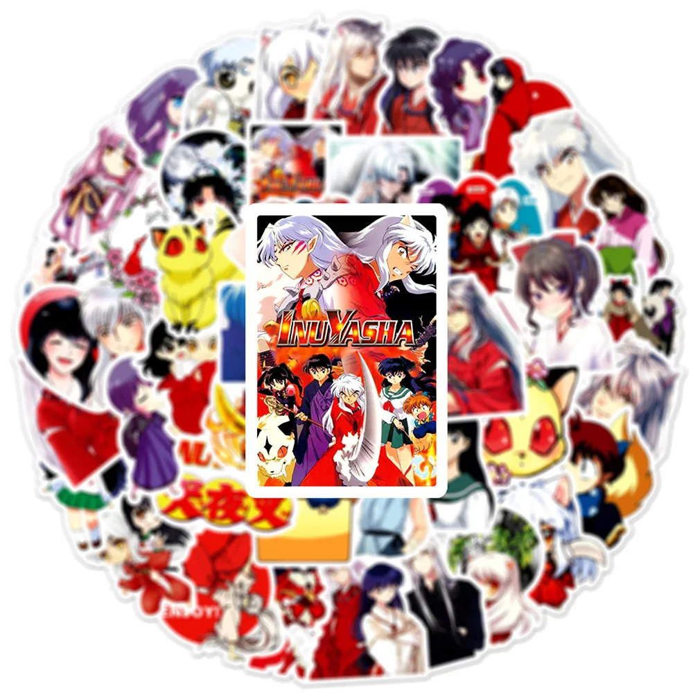 50Pcs Funny Anime Stickers Inuyasha Cartoon Decals Kikyō Graffiti DIY Suitcase Laptop Guitar Car Bike Skateboard Sticker - view 3