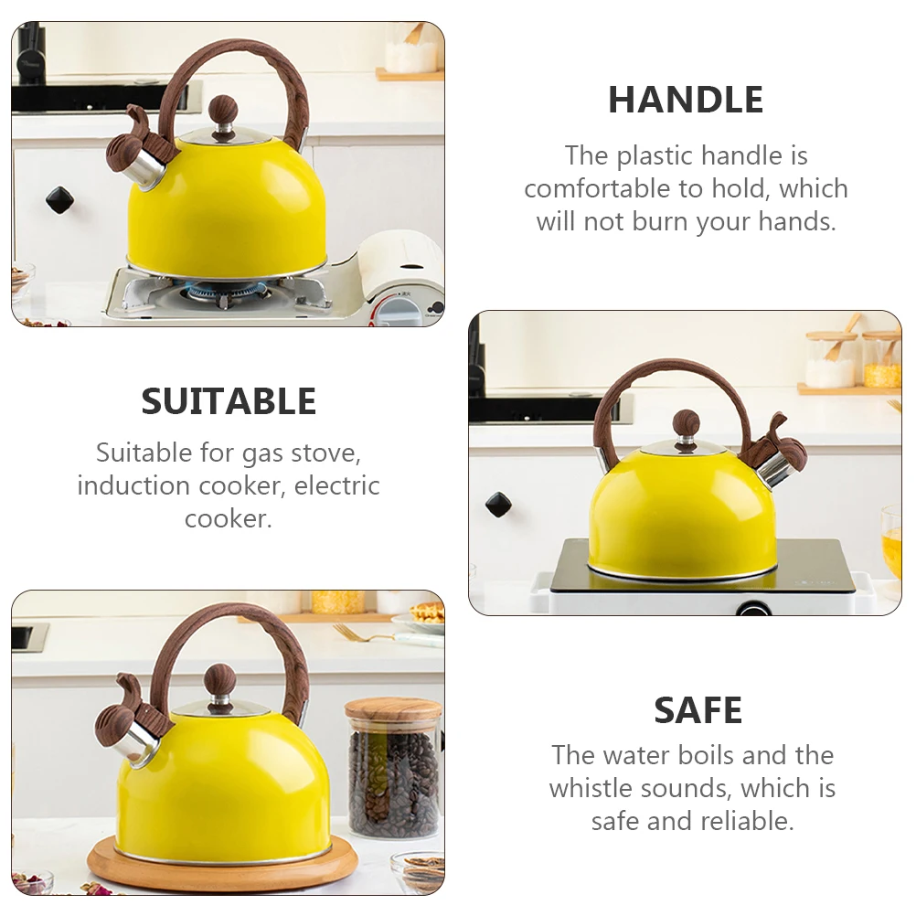

Kettle Stainless Steel Water Kettle Boiling Pot Teapot Pitcher Make Coffee Tea Heat Milk Sturdy Safe