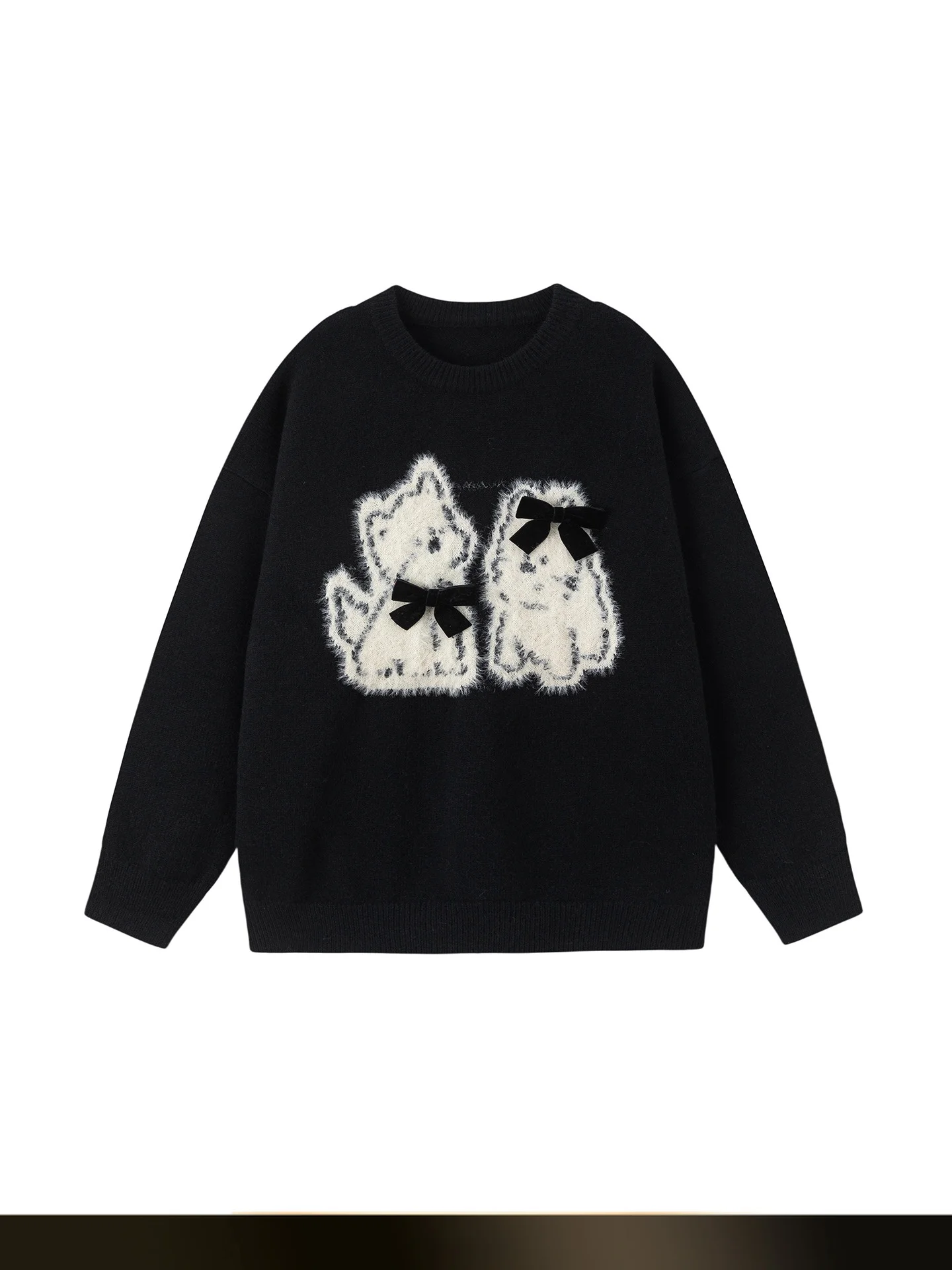 

Американский ретро-свитшот с вышивкой собаки, свободный крой, осенняя новинка, универсальный, для молодежи