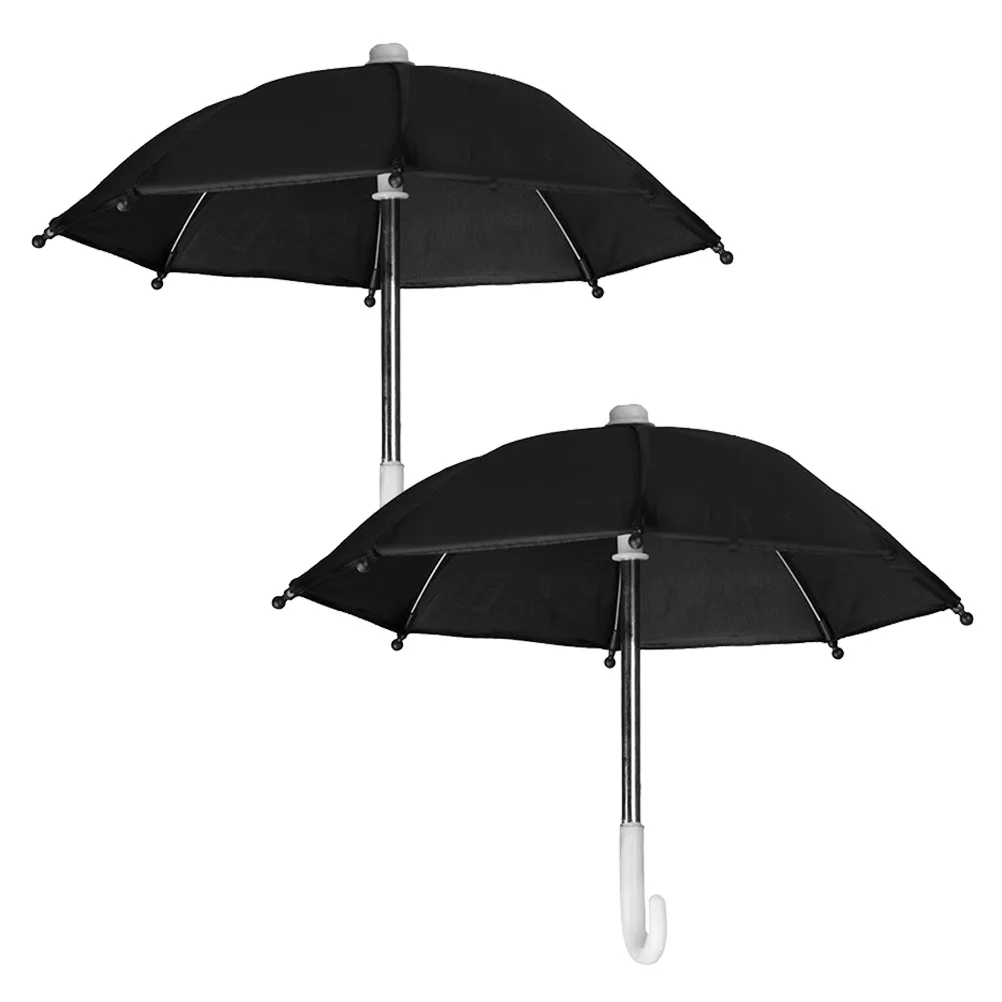 

2 Pcs Mini Umbrella Accessories for Pretend Play Miniature House Decoration Model Toy Decorations Rain Micro Scene