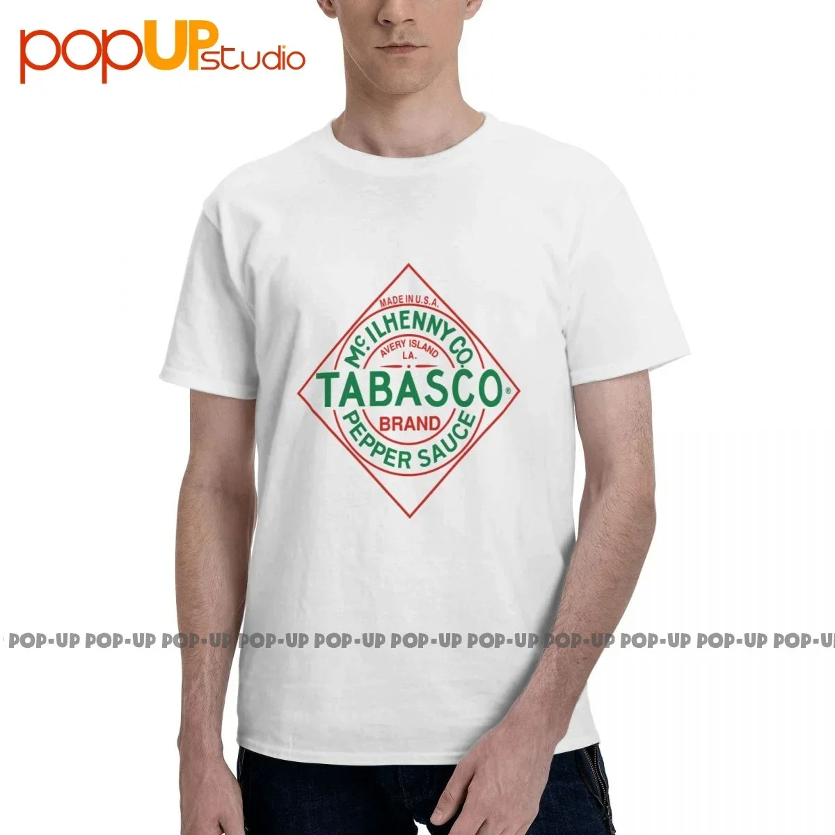 Vtg Tomato Cartoon Tabasco Sauce Pepper T-shirt Tee Cotton Premium Shirt High Quality