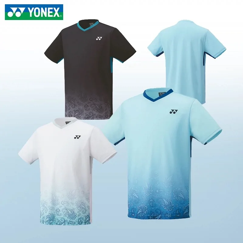 

Yonex 2024 Summer New Badminton Suit Competition Training Suit Quick-drying Breathable Sweat-absorbent Short-sleeved T-shirt