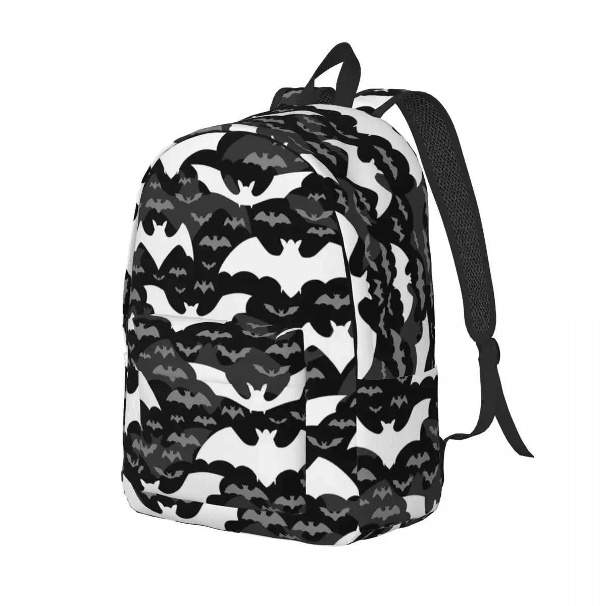 Mochila informal con estampado de murciélago para hombre y mujer, bolsa de lona con estampado de murciélago volador, Animal de trabajo para estudiantes, para ordenador portátil y de noche