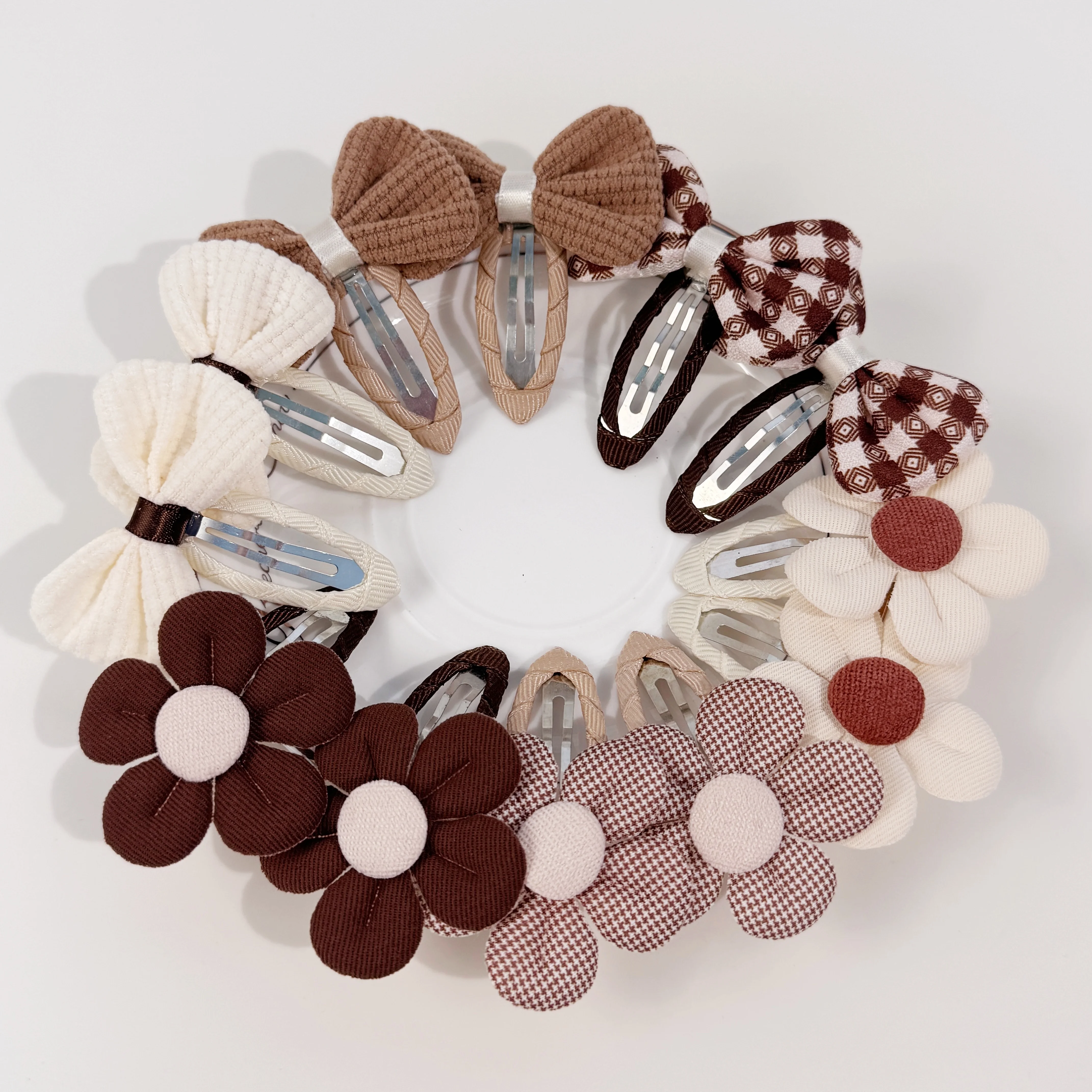 

12 шт., заколки для волос с милыми цветами, тканевые банты для волос, заколки, заколки для детей, заколка с подсолнухом для девочек, детские аксессуары для волос