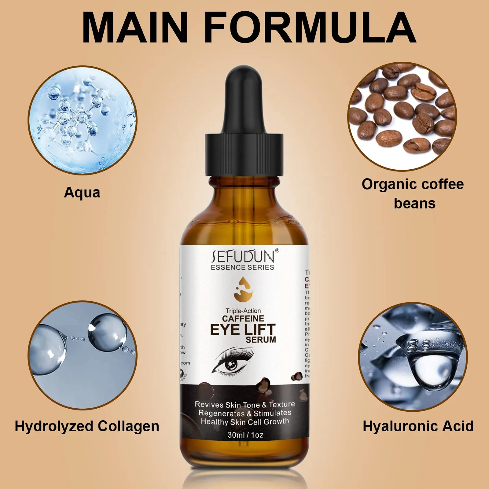 Caffeine Moisturizing Eye Serum Replenishes Moisture, Removes Wrinkles, Relieves Dryness, Tightens The Corners Of The Eyes